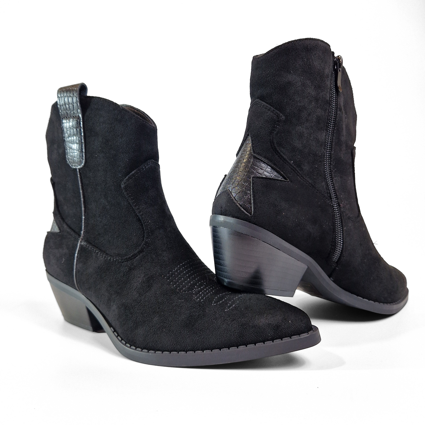 BOTTINES santiags bottillons étoiles SANDRA NOIRE