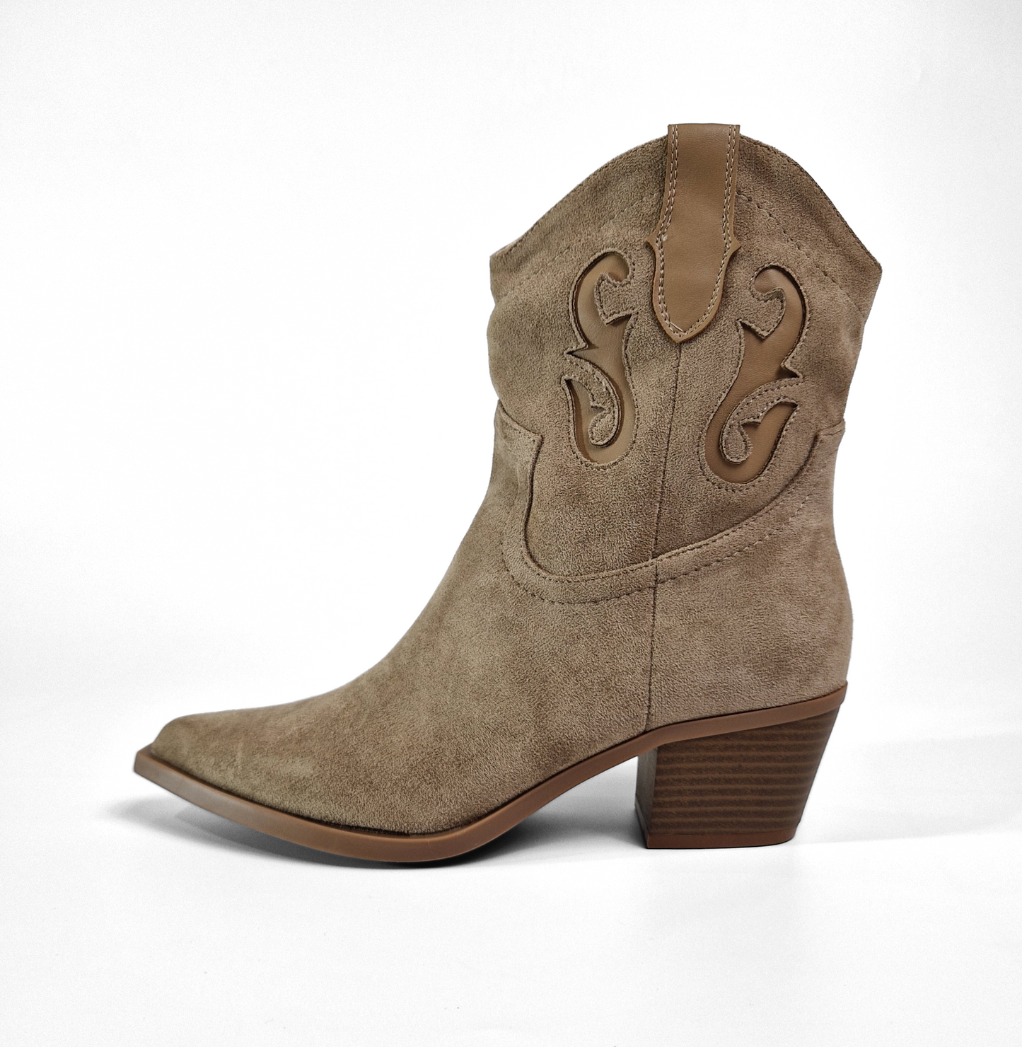 BOTTINES femmes santiags à talons TIFFANY TAUPE