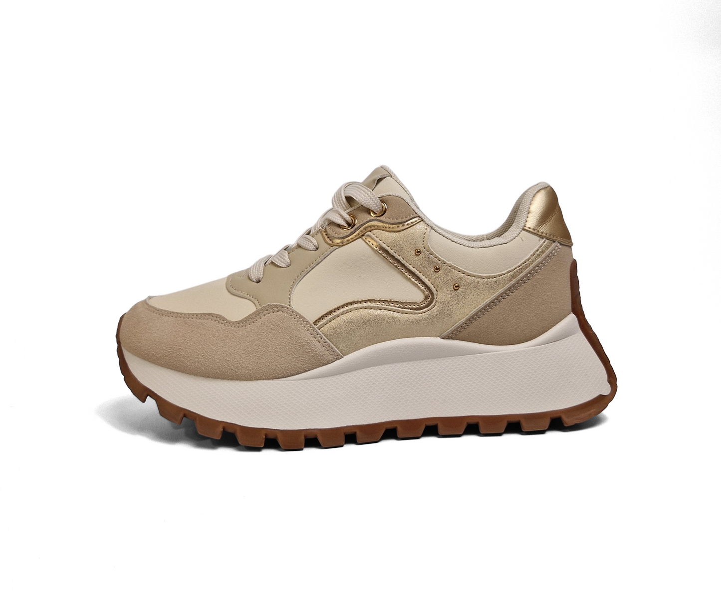 BASKETS femmes semelles épaisses LOUANE BEIGE
