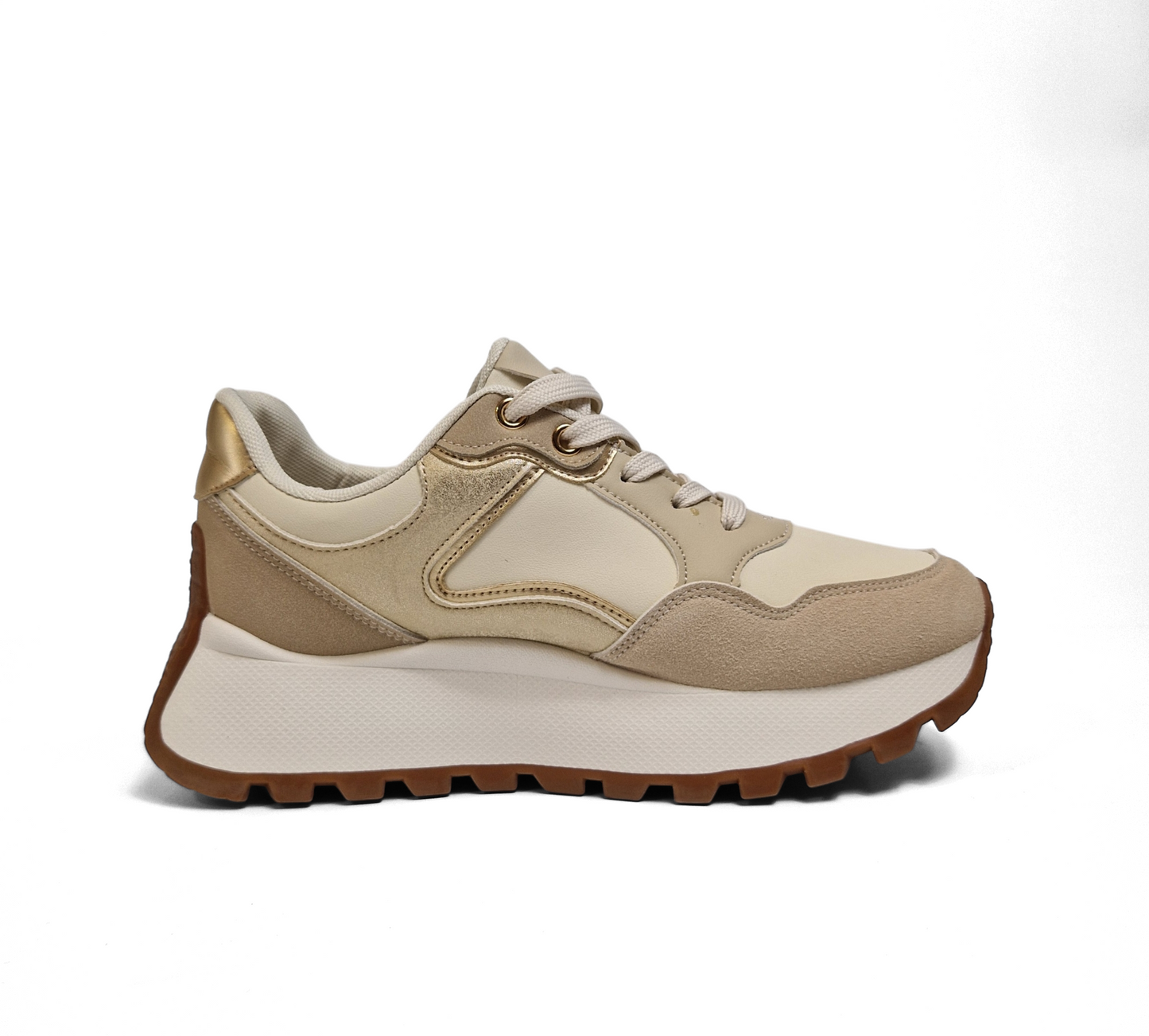 BASKETS femmes semelles épaisses LOUANE BEIGE