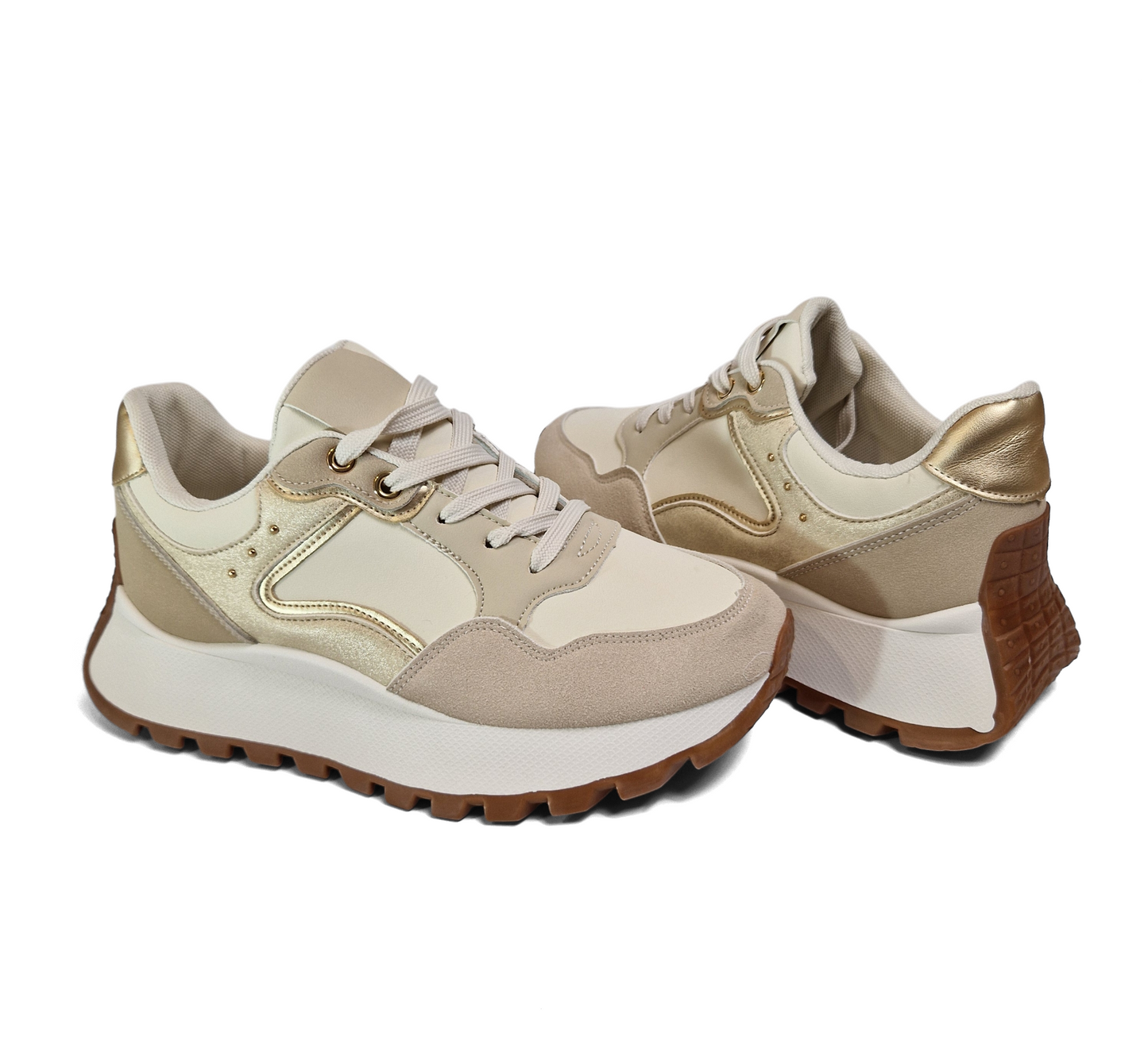 BASKETS femmes semelles épaisses LOUANE BEIGE