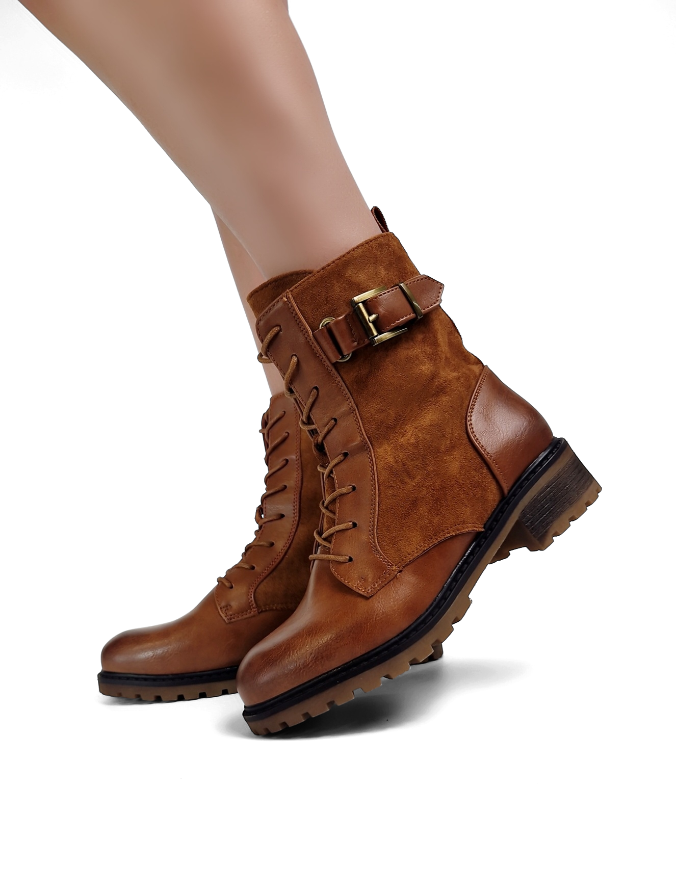 BOTTINES plates femme MOLLY CAMEL