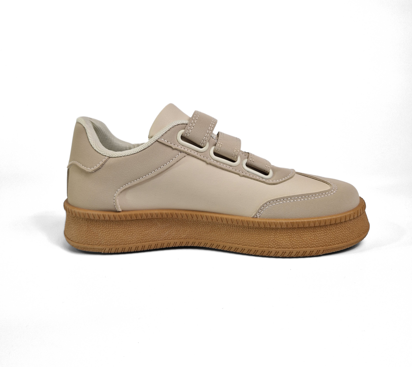 BASKETS femmes scratchs LINDA BEIGE