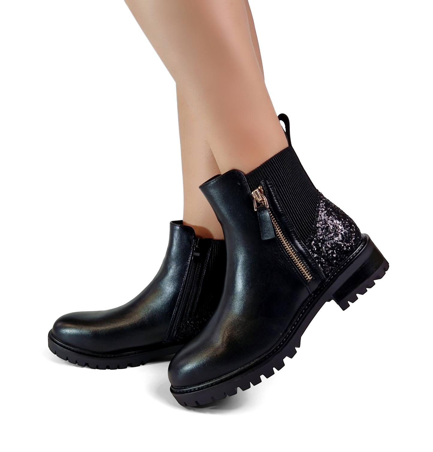 BOTTINES femmes pailletées AMBRE NOIRE
