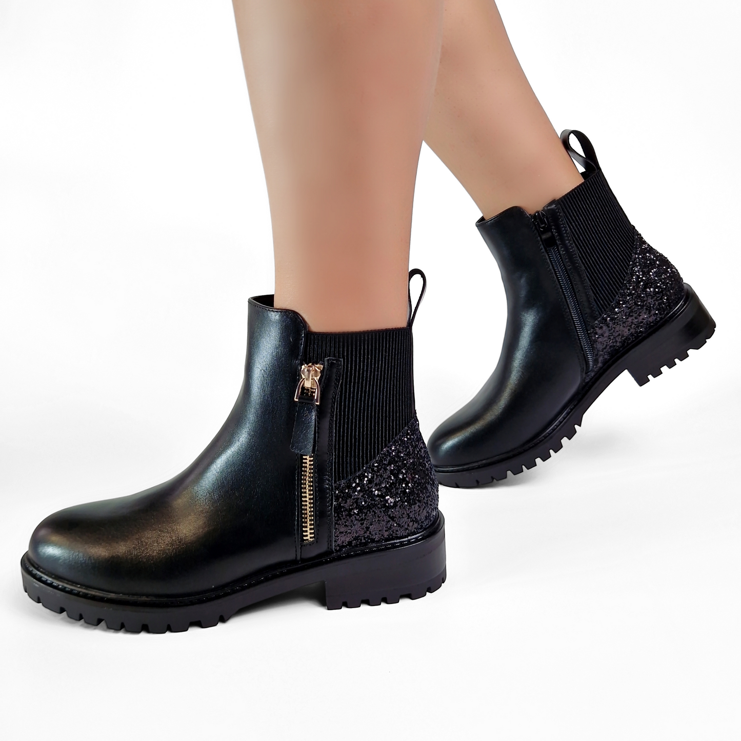 BOTTINES femmes pailletées AMBRE NOIRE