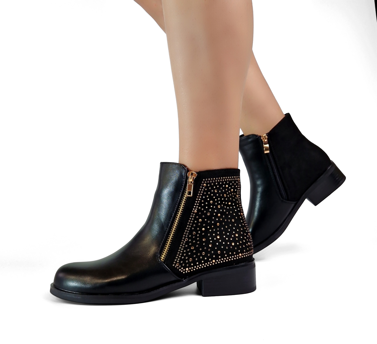 BOTTINES femmes plates JADE NOIRE