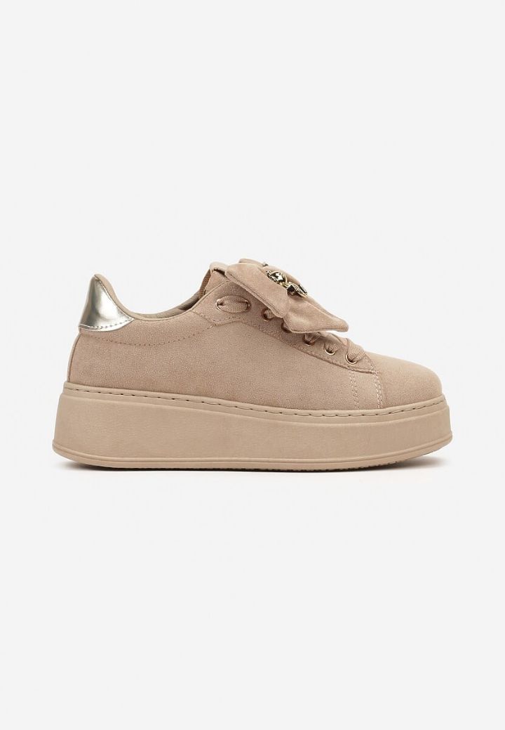 BASKETS femmes avec nœud VAINA TAUPE