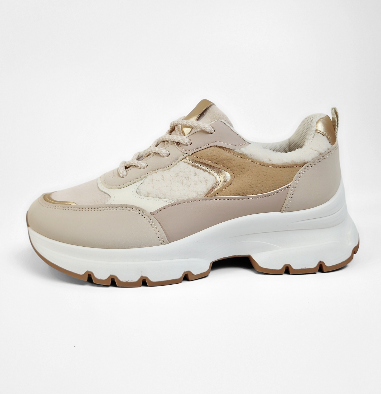 BASKETS femmes moumoutes boucles CECILE BEIGE