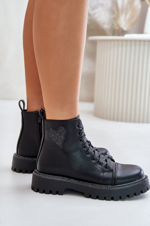 BOTTINES femmes à lacet LUCIA NOIRE