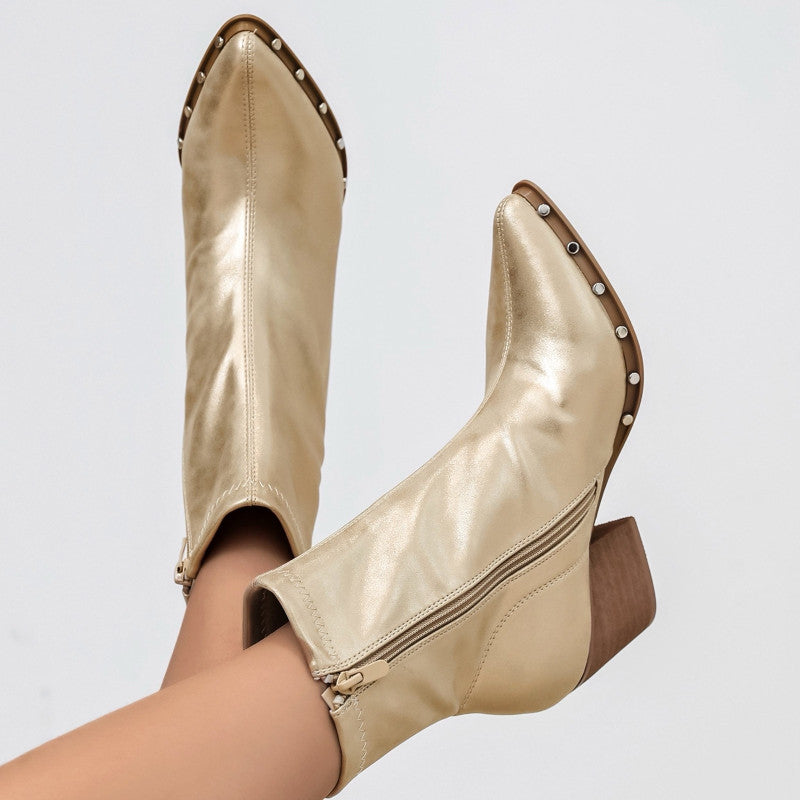 BOTTINES femmes scintillantes à talons CELESTE OR