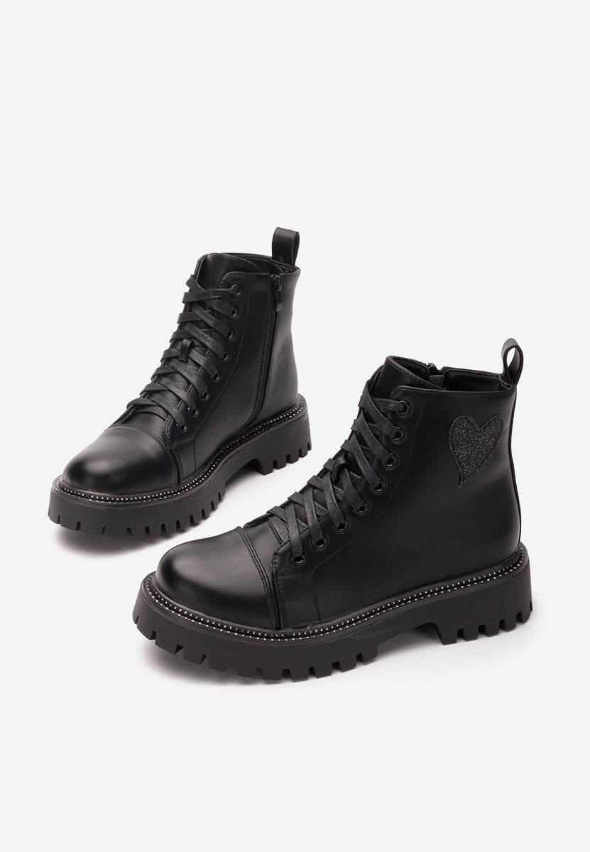 BOTTINES femmes à lacet LUCIA NOIRE