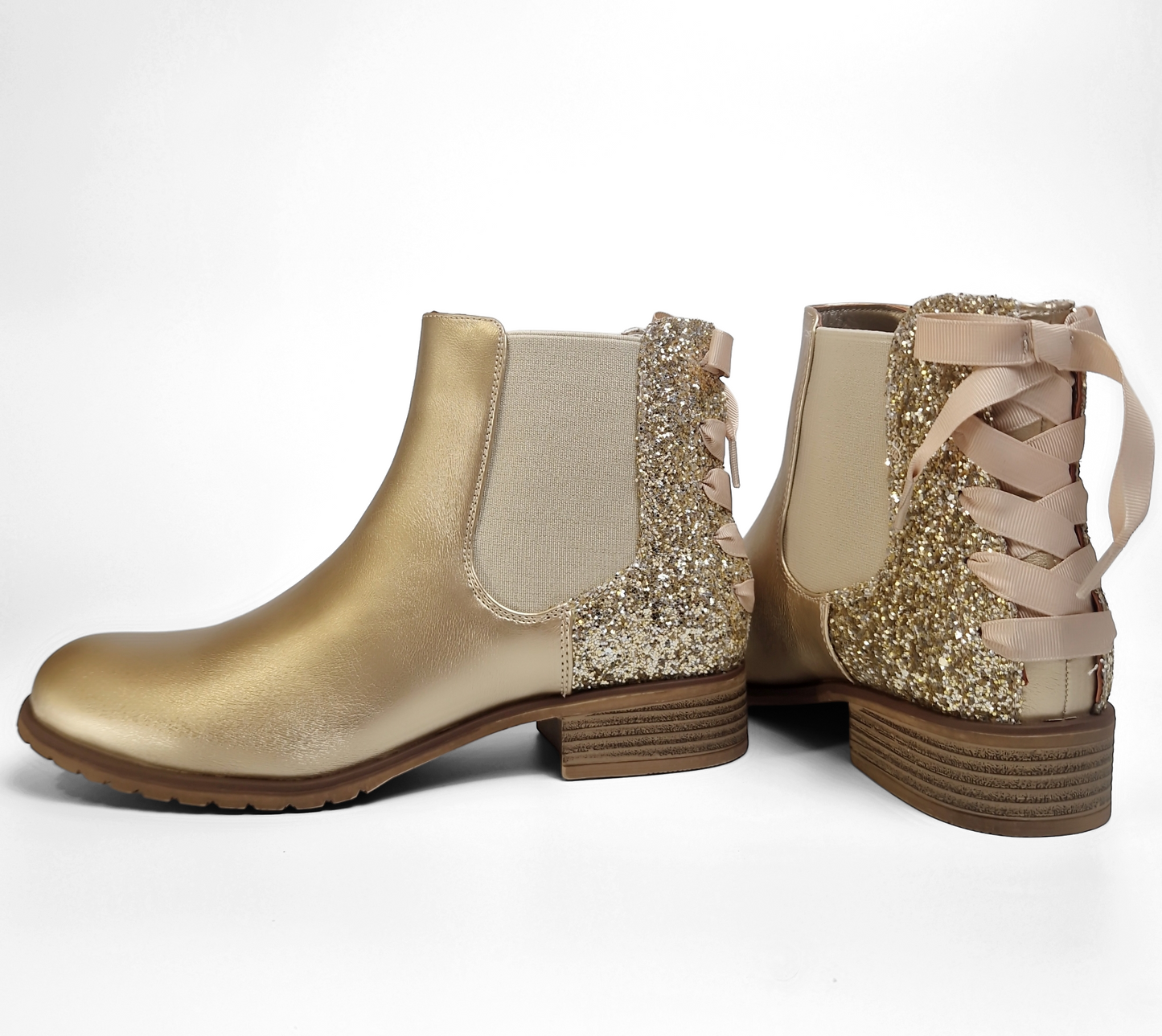 BOTTINES femmes plates pailletées LILIE GOLD