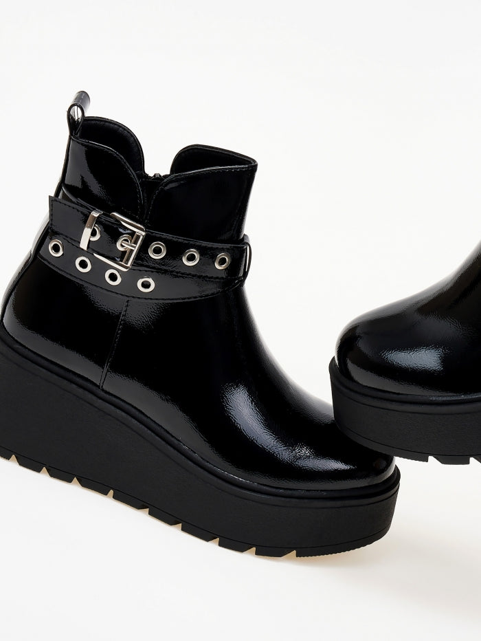 BOTTINES vernies compensées femmes MILENA NOIR