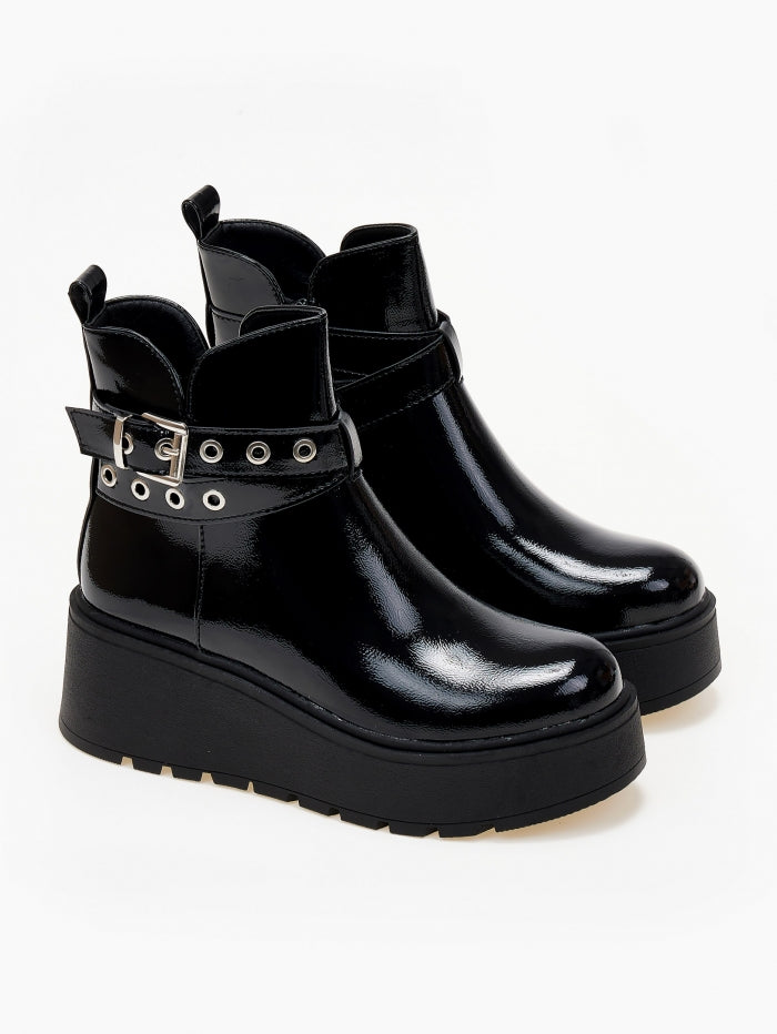 BOTTINES vernies compensées femmes MILENA NOIR
