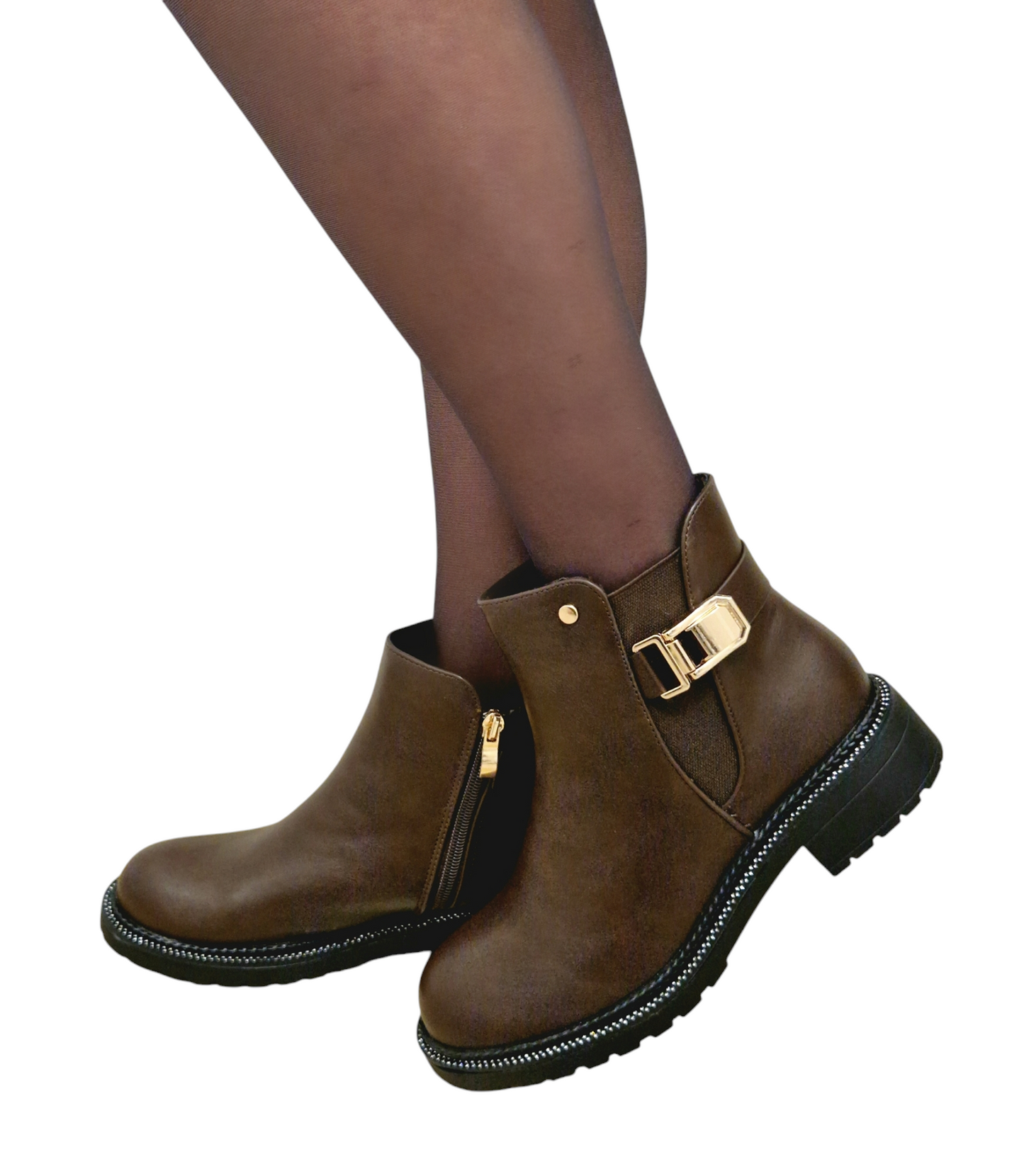 BOTTINES femmes plates LIYANA BROWN