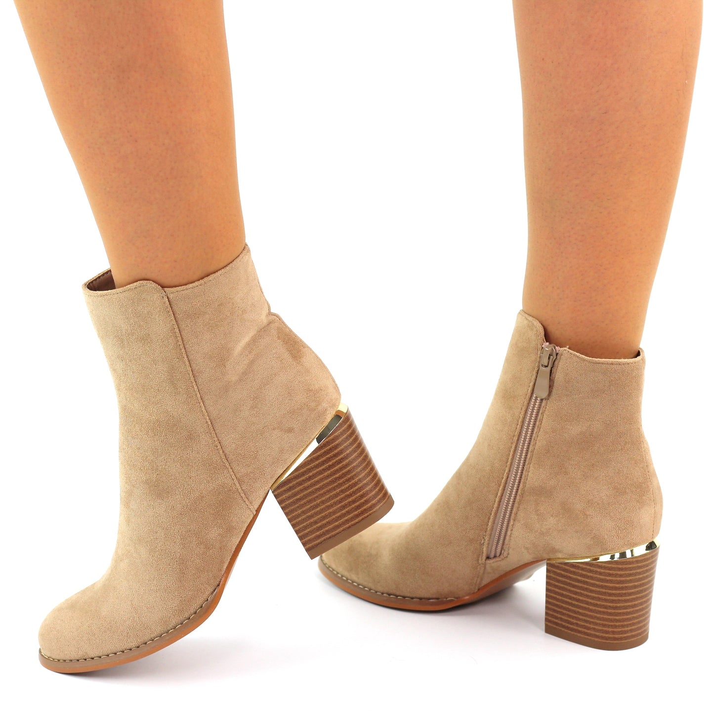 BOTTINES femmes en suédine PERLITA TAUPE