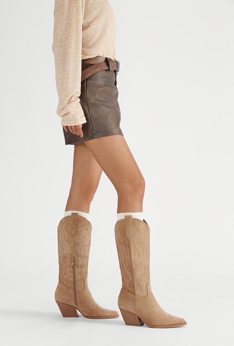 BOTTES Santiags femme camel emila