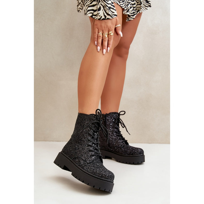 BOTTINES paillettes MAYA NOIRE