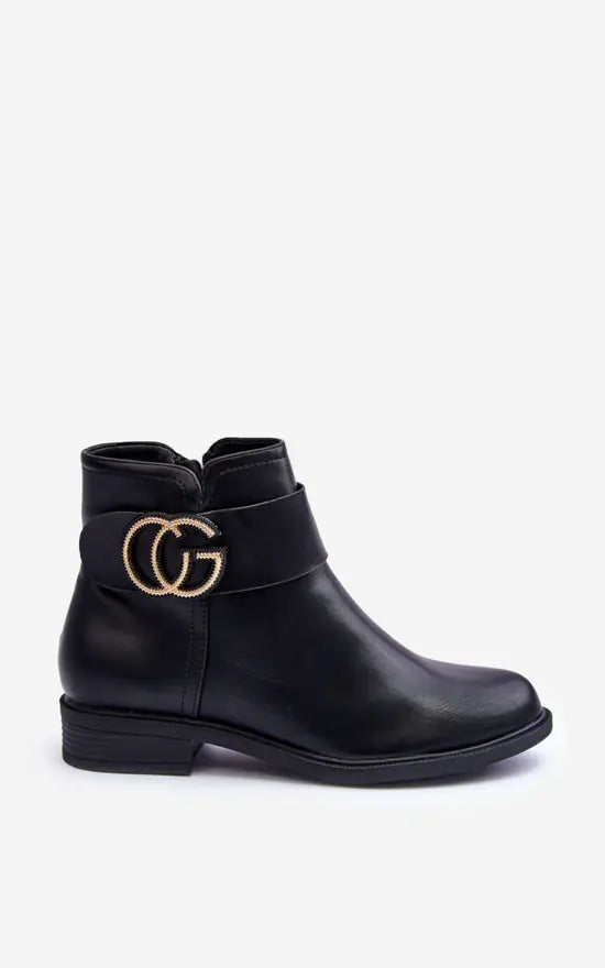 BOTTINES femmes plates MATHILDA NOIRE
