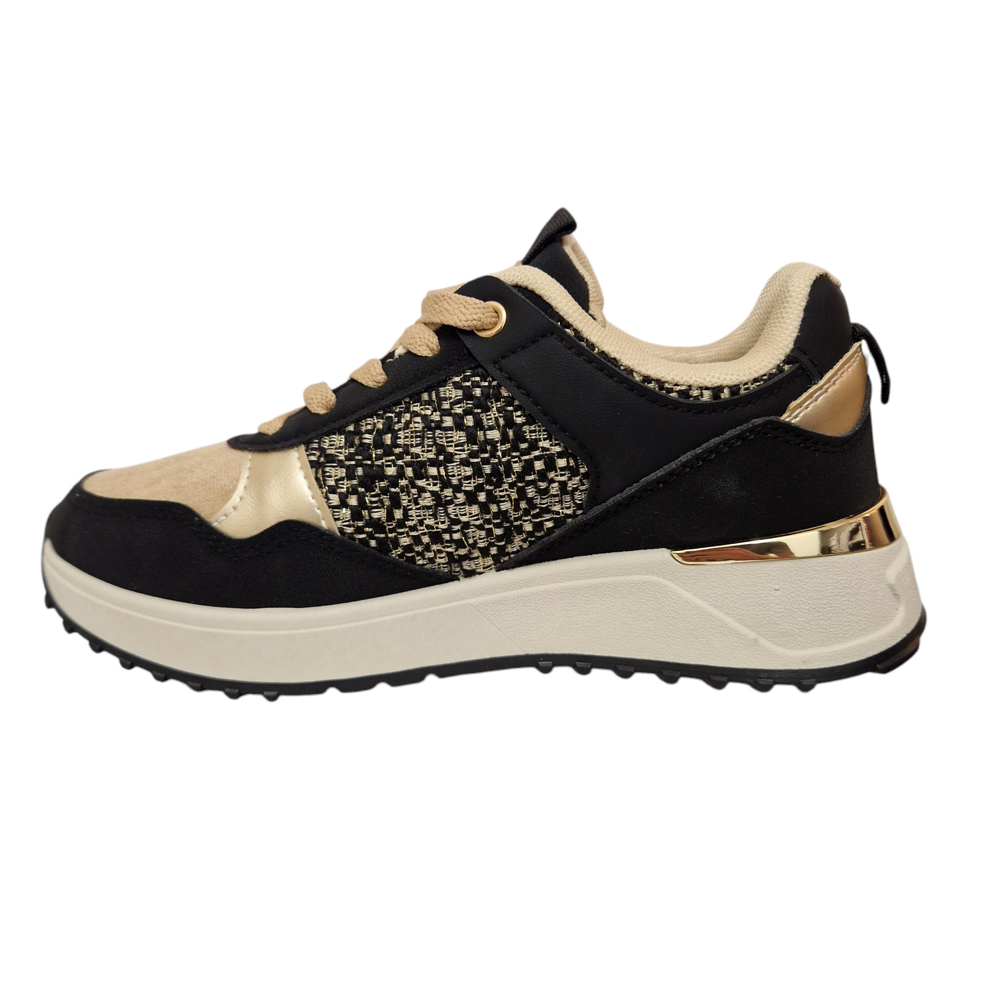 BASKETS femme bi matière VANINA NOIRE