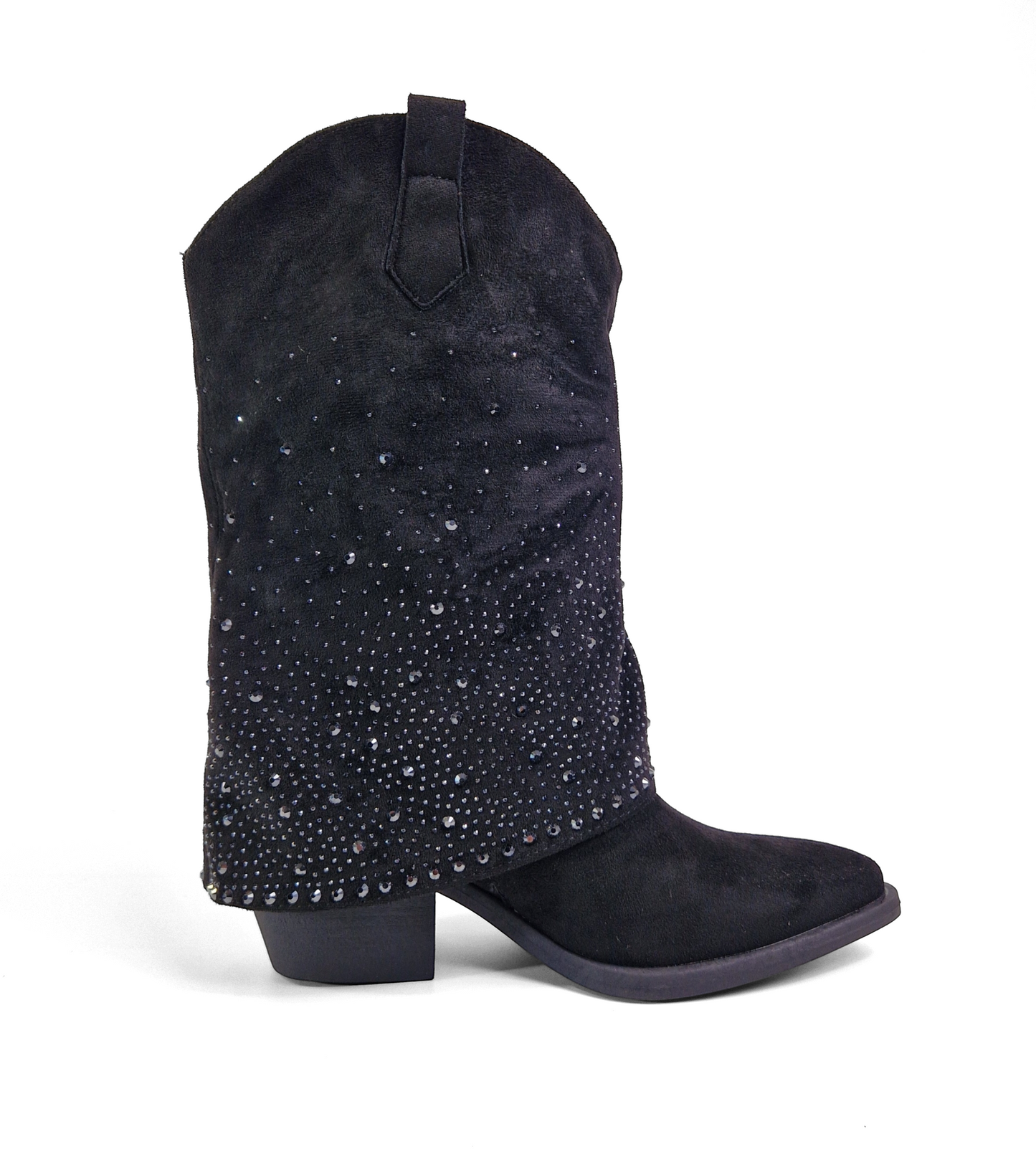 BOTTINES santiags retroussées strass BETTY NOIRE