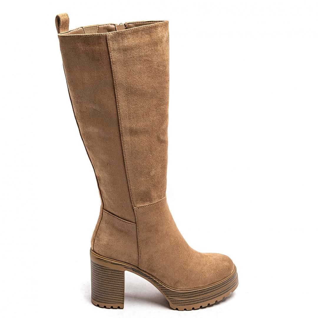 BOTTES femmes à talons et plateformes VIVI CAMEL