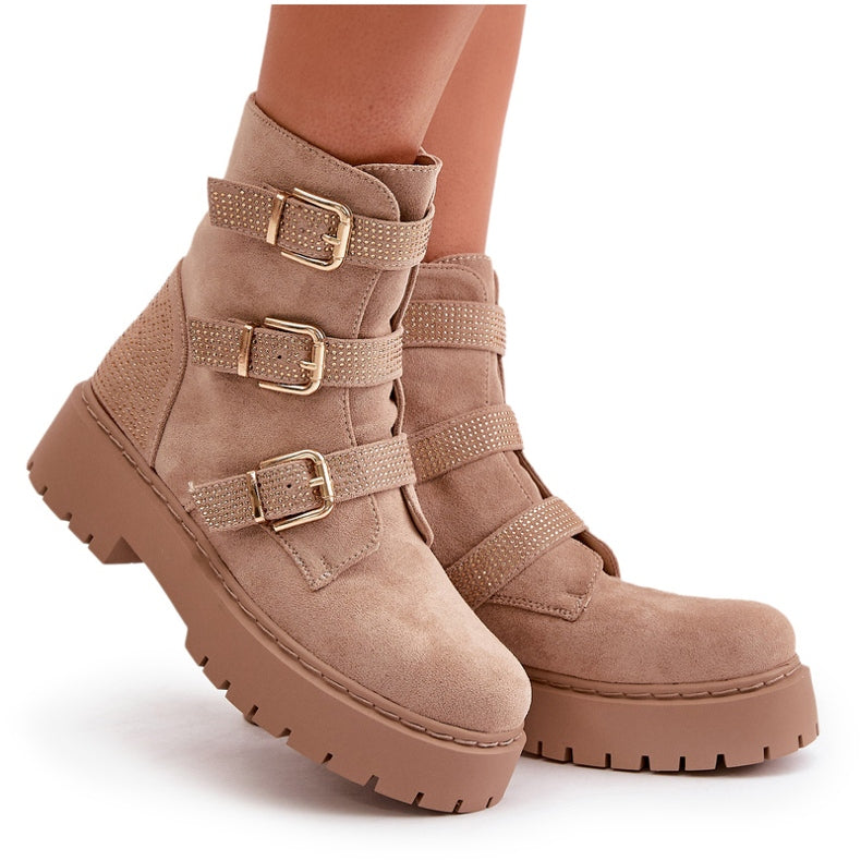 BOTTINES strass ALMA TAUPE