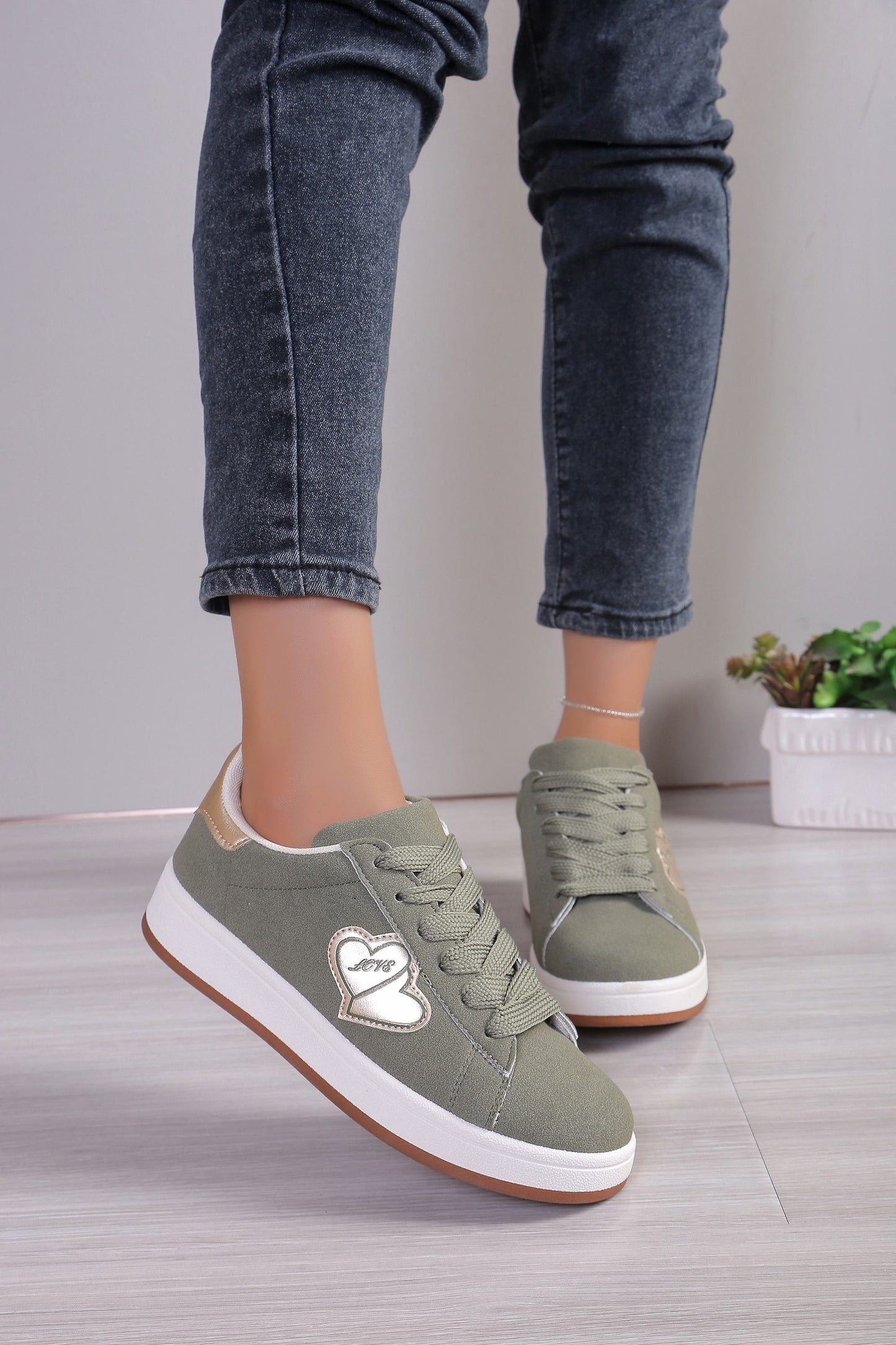 BASKETS plates femmes SAVANA KAKI