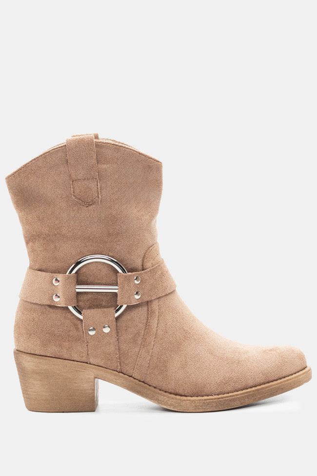 BOTTINES santiags femmes à talons GAELLE TAUPE