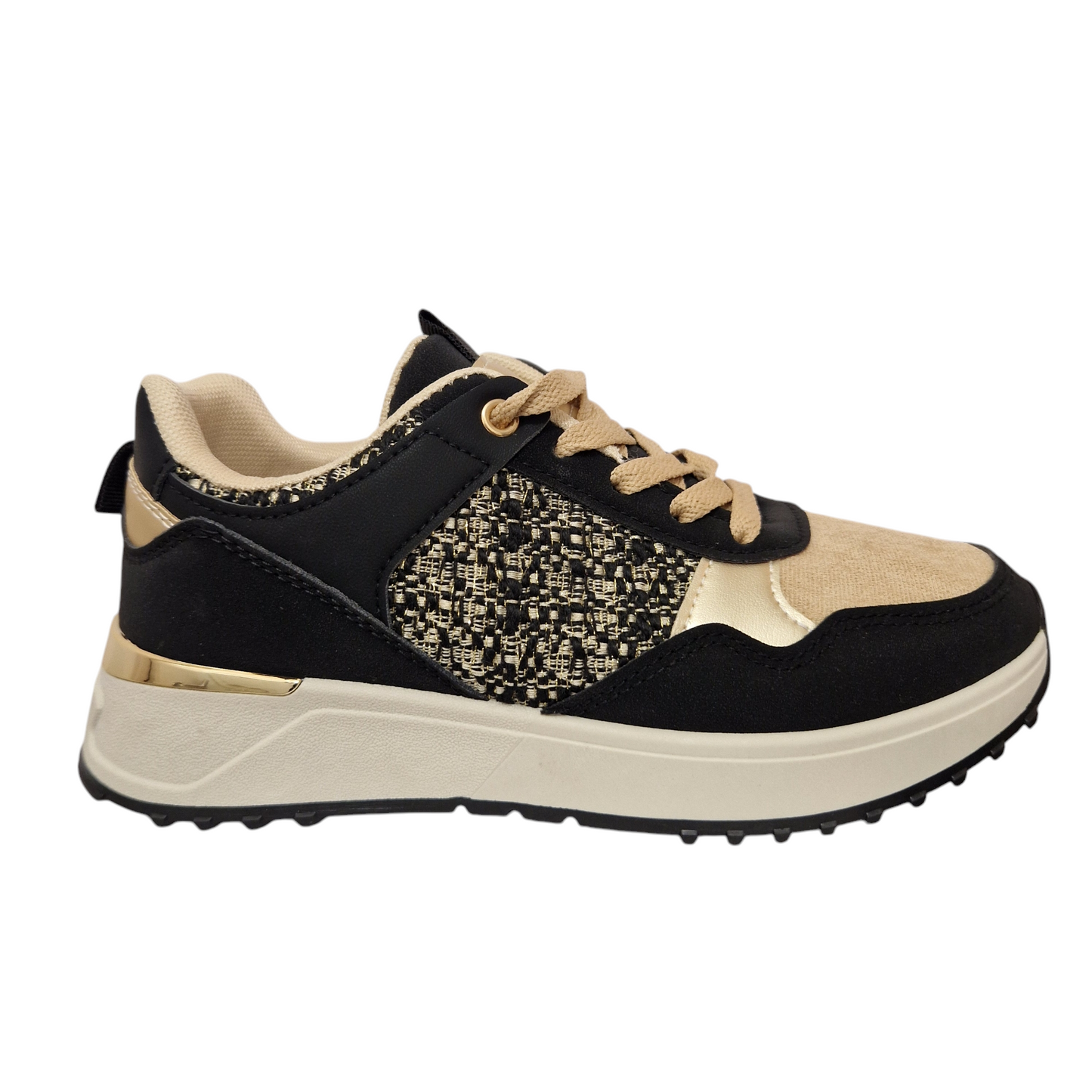 BASKETS femme bi matière VANINA NOIRE