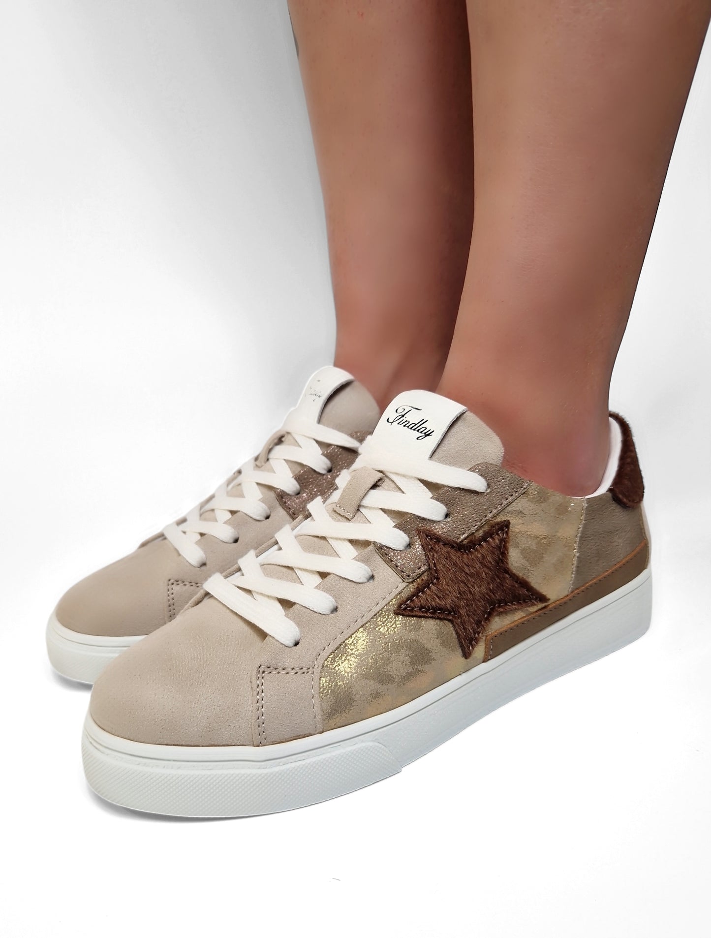 BASKETS étoile léopard femme KIM TAUPE