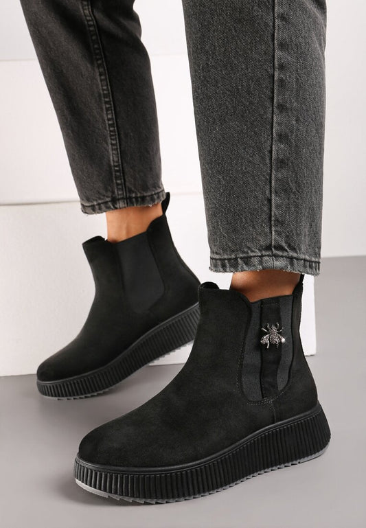 BOTTINES femmes plates JEANNE NOIRE