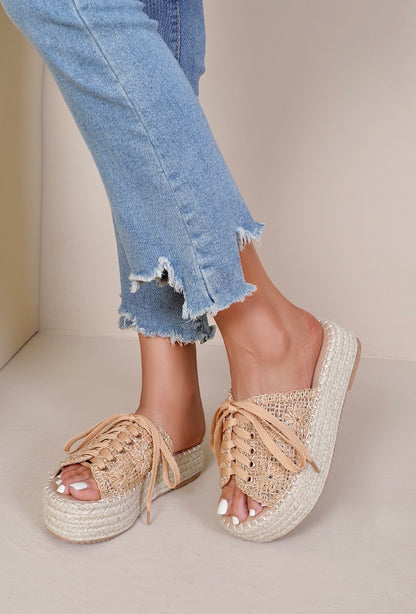 SANDALES compensées femme élisa CAMEL