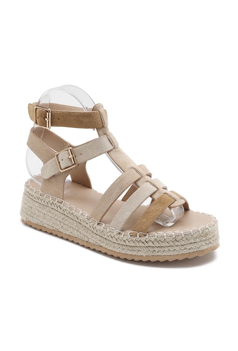 SANDALES compensées GLORIA CAMEL