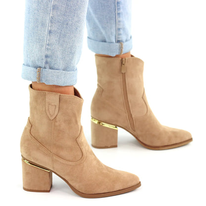 BOTTINES femmes à talons JUSTINE TAUPE