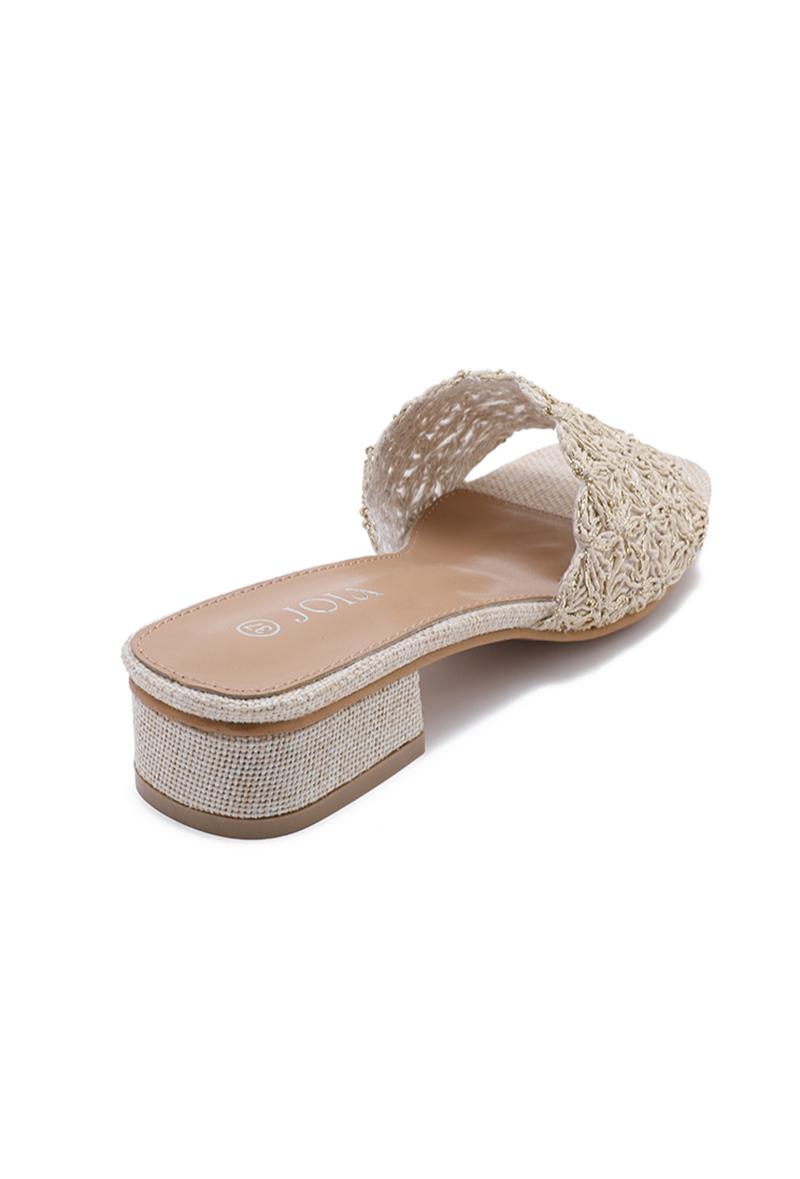 SANDALES à talons femme en toile EDITH BEIGE