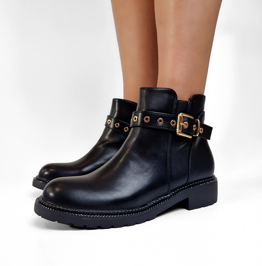 BOTTINES femmes plates LANNA NOIRE