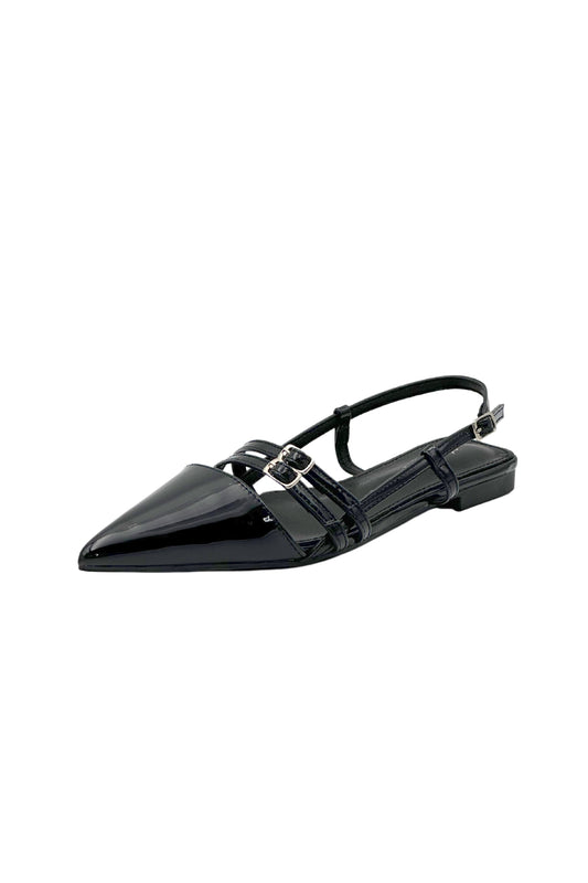 SANDALES plates avec bride femme TINA NOIRE VERNIS