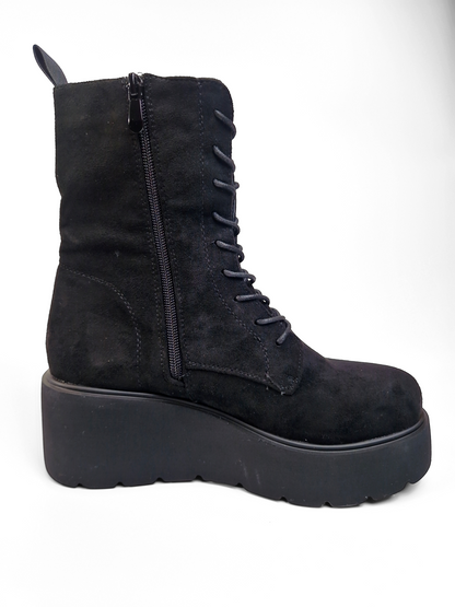 BOTTINES femmes compensées en suédine IRIS NOIRE