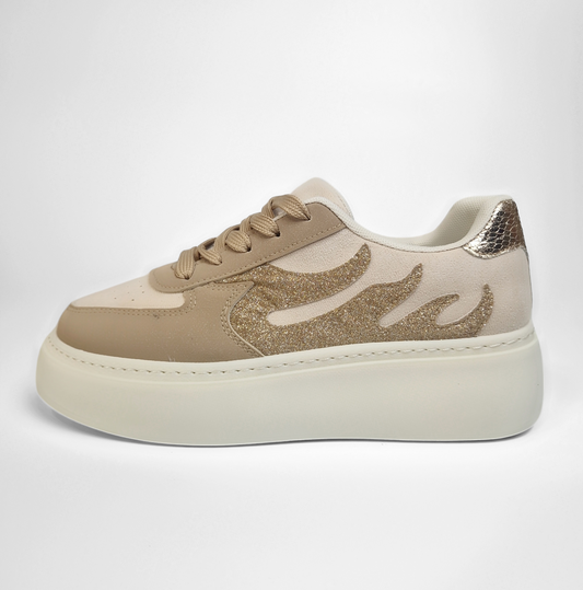 BASKETS paillettes MAELYS BEIGE