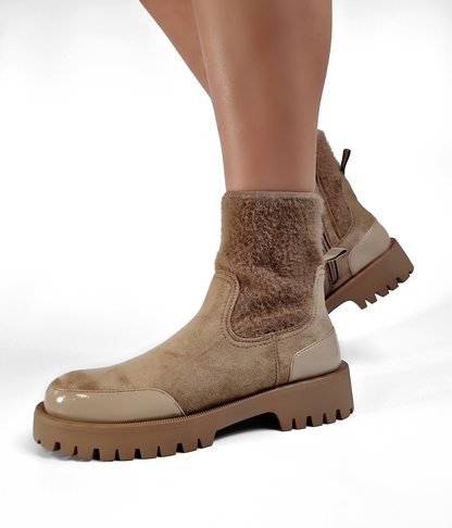 BOTTINES texturées douces femmes ALICE MARRON