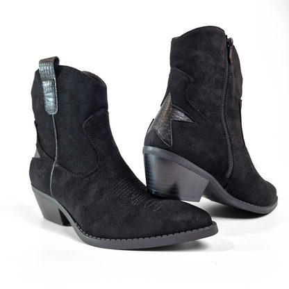 BOTTINES santiags bottillons étoiles SANDRA NOIRE