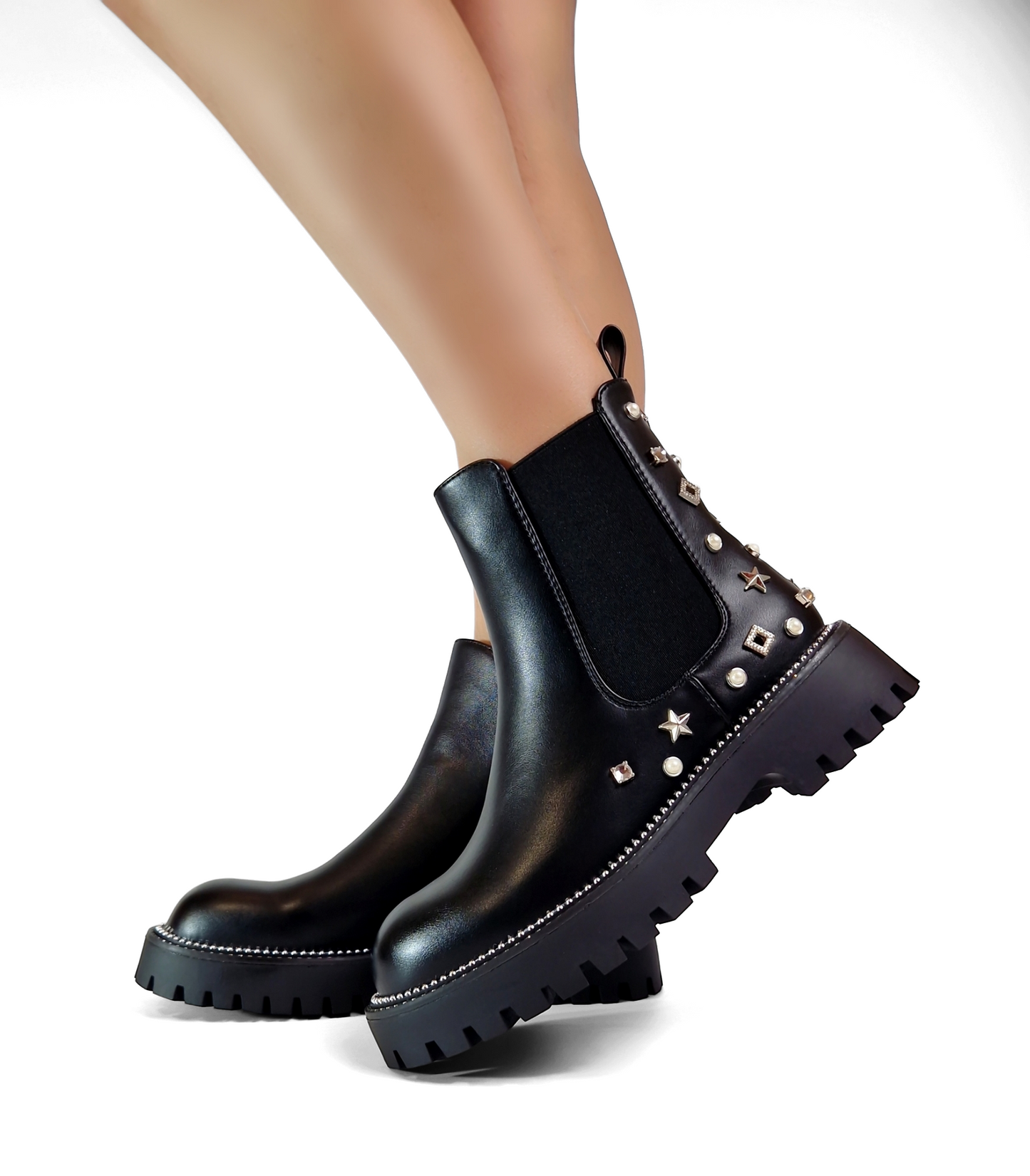 BOTTINES femmes bijoux argentés INES BLACK