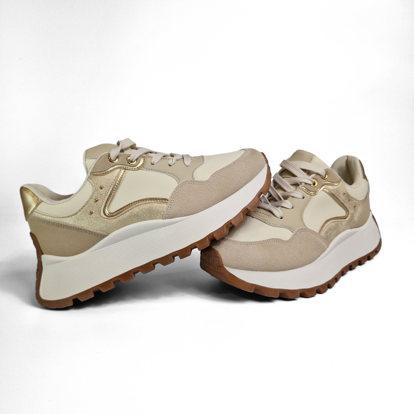 BASKETS femmes  semelles épaisses LOUANE BEIGE