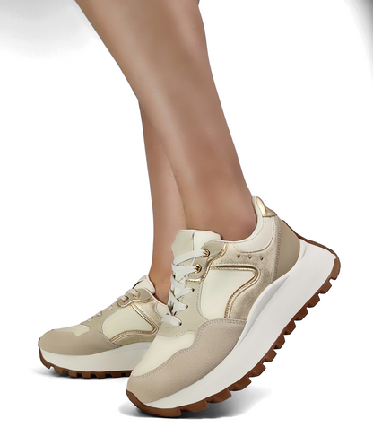 BASKETS femmes  semelles épaisses LOUANE BEIGE