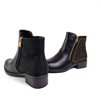 BOTTINES femmes plates JADE NOIRE