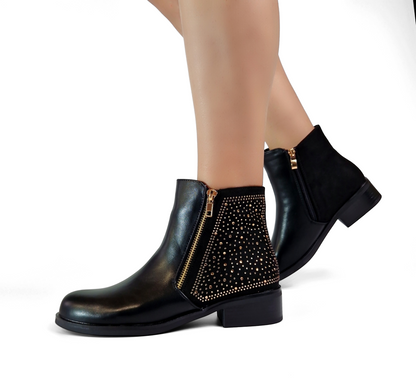 BOTTINES femmes plates JADE NOIRE