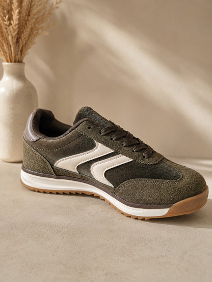 Baskets femme kaki tendance