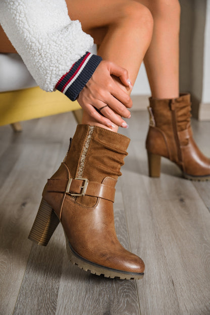 BOTTINES femmes à talons CLARISSE CAMEL