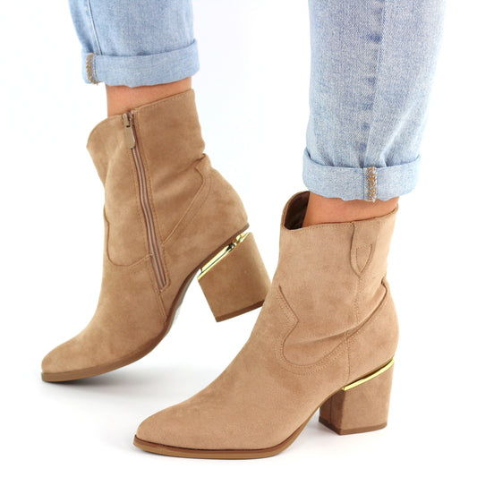 BOTTINES femmes à talons JUSTINE TAUPE